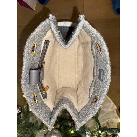 Tory Burch Mini Tote Gray Boucle Chain RARE Limited Edition - Picture 9 of 15